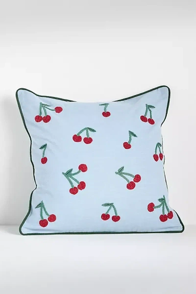 Anthropologie Icon Cotton Embroidered Pillow