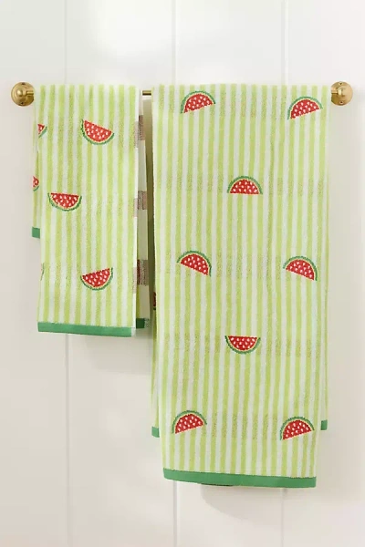 Anthropologie Icon Cotton Towel Collection In Green