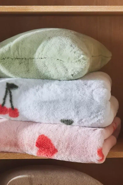 Anthropologie Icon Faux Fur Throw Blanket In Multi