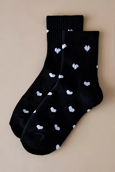 Anthropologie Icon Heart Socks In Black