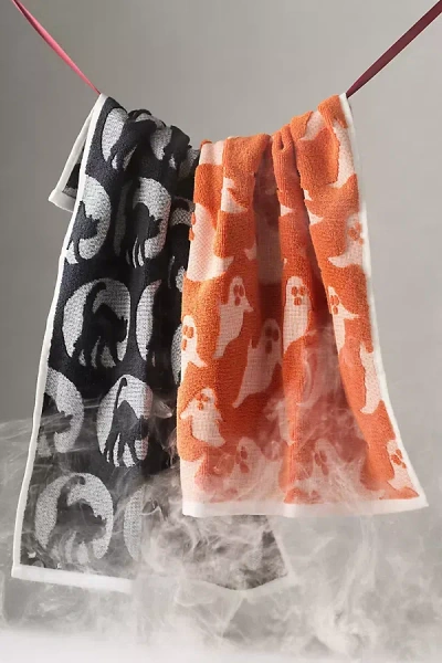 Anthropologie Icon Jacquard Spooky Tea Towels, Set Of 2