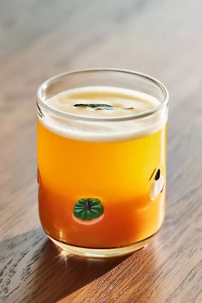 Anthropologie Icon Juice Glass In Orange