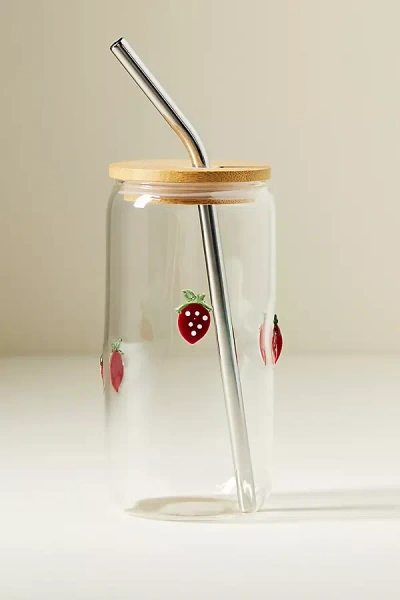 Anthropologie Icon Juice Sipper Glass In Transparent
