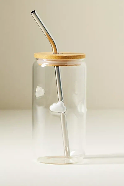 Anthropologie Icon Juice Sipper Glass In Transparent