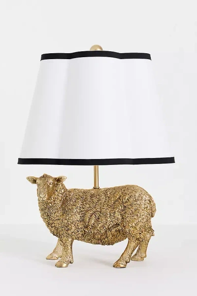 Anthropologie Icon Table Lamp: Sheep Edition In Gold