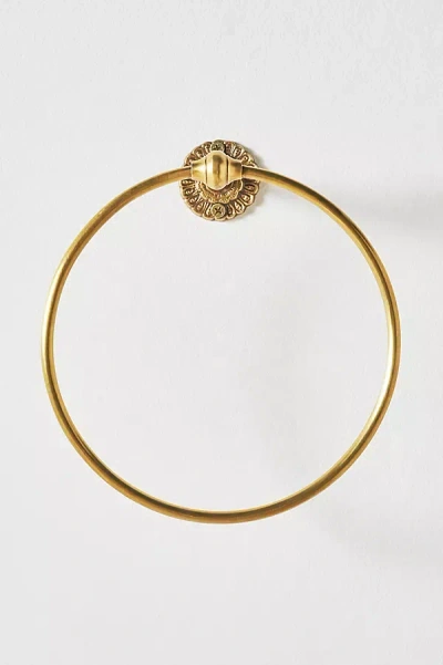 Anthropologie Ida Heritage Brass Towel Ring In Brown