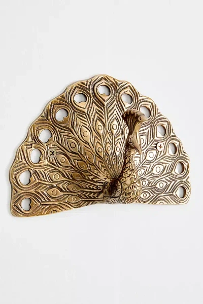 Anthropologie Ida Peacock Metal Gallery Wall Charm In Gold