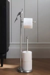 Anthropologie Ida Peacock Standing Toilet Roll Holder In Silver