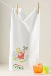 Anthropologie Illustrated Sporty Dish Towel In Green