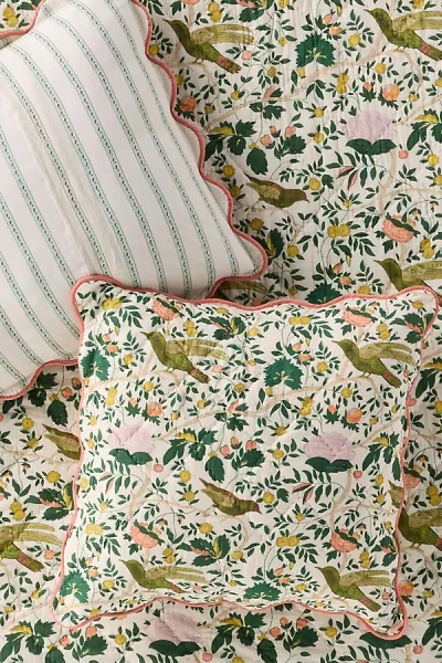 Anthropologie Iluka 100% Cotton Gauze Floral Euro Sham In Multi