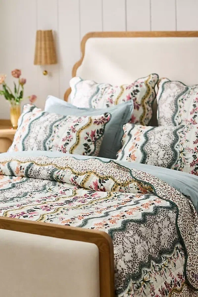 Anthropologie Iluka 100% Cotton Gauze Floral Quilt In Multi