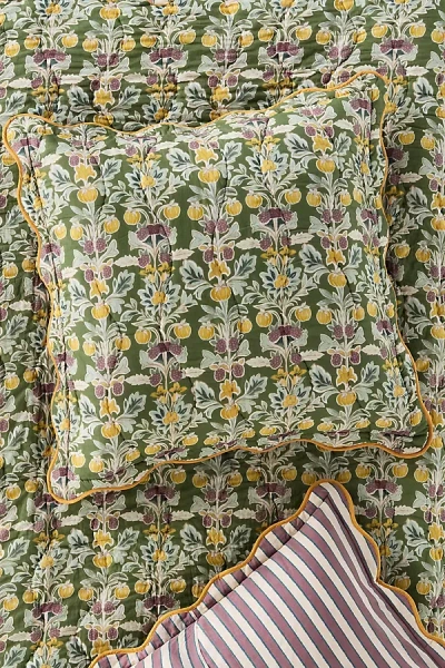 Anthropologie Iluka Euro Sham In Green