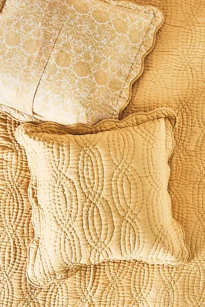 Anthropologie Iluka Euro Sham In Gold