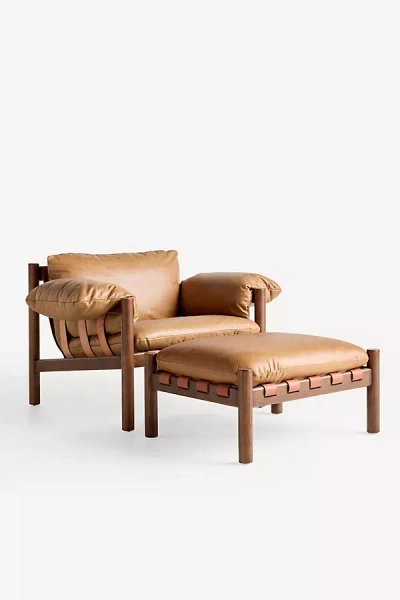 Anthropologie Inez Leather Accent Chair