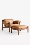 Anthropologie Inez Leather Accent Chair In Brown