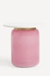 Anthropologie Infinity Glass Side Table In Pink