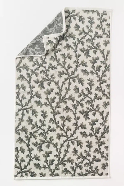 Anthropologie Irena Cotton Woven Floral Towel Collection In Gray