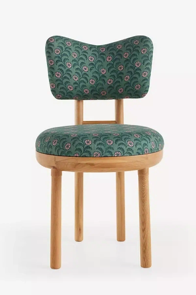 Anthropologie Irie Leora Block-print Oak Wood Dining Chair