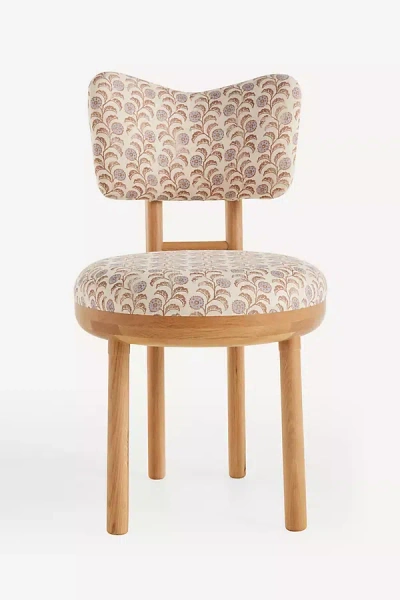 Anthropologie Irie Leora Block-print Oak Wood Dining Chair