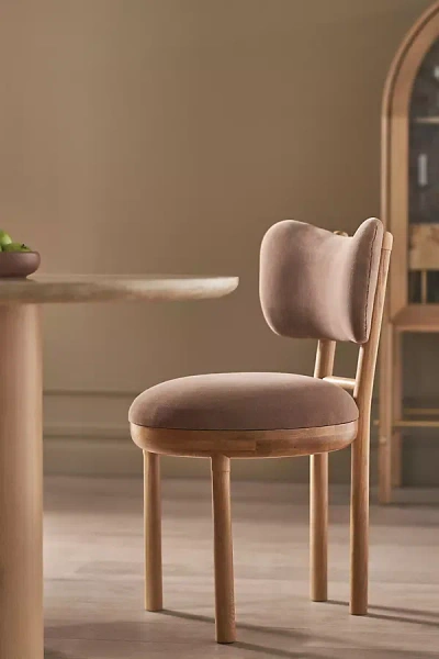 Anthropologie Irie Velvet Dining Chair In Neutral