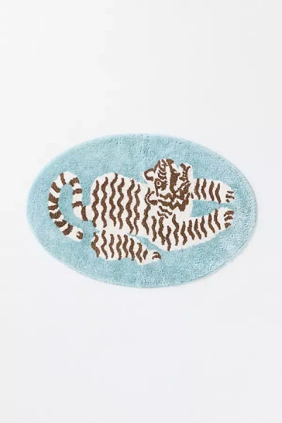 Anthropologie Isa Tiger Bath Mat In Blue
