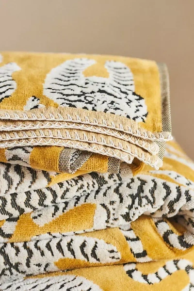 Anthropologie Isa Tiger Towel Collection In Yellow