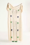 Anthropologie Isabella Cotton Crochet Knit Throw Blanket In Neutral