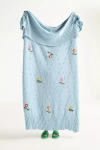 Anthropologie Isabella Cotton Crochet Knit Throw Blanket