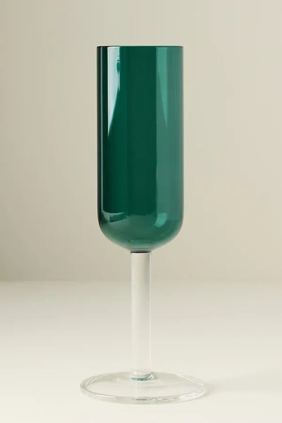 Anthropologie Isadora Flute Glasses, Set Of 4 In Green
