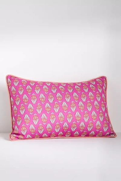 Anthropologie Isadora Mix Print Floral Indoor/outdoor Pillow In Pink