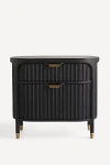 Anthropologie Isla 27" Fluted Wood Nightstand In Black