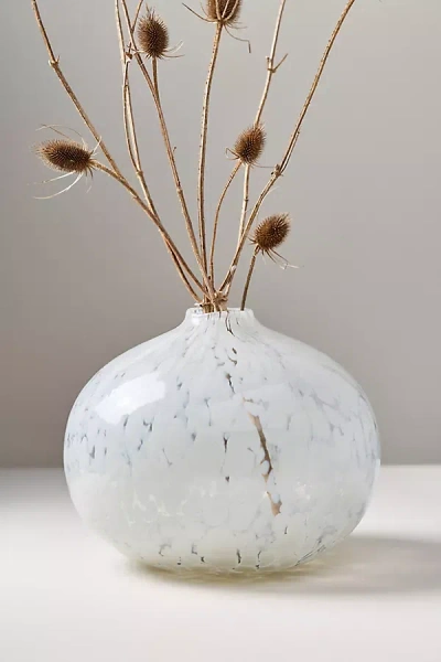 Anthropologie Isla Confetti Glass Vase In White