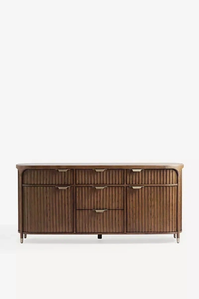Anthropologie Isla Fluted Wood Buffet In Brown