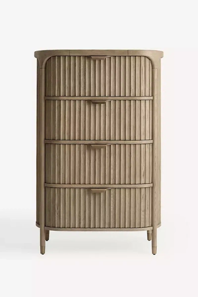Anthropologie Isla Fluted Wood Four-drawer Dresser