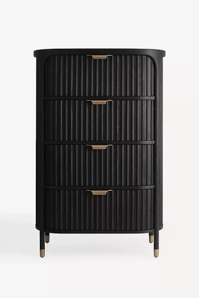 Anthropologie Isla Fluted Wood Four-drawer Dresser