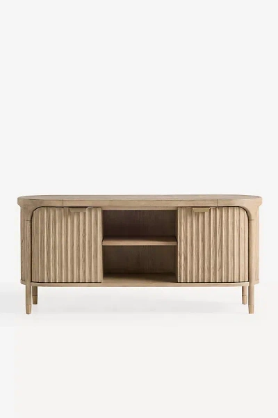Anthropologie Isla Fluted Wood Media Console