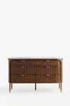 Anthropologie Isla Marble-top Fluted Double Bathroom Vanity In Brown