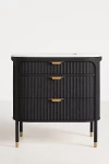 Anthropologie Isla Marble-top Fluted Single Bathroom Vanity In Black