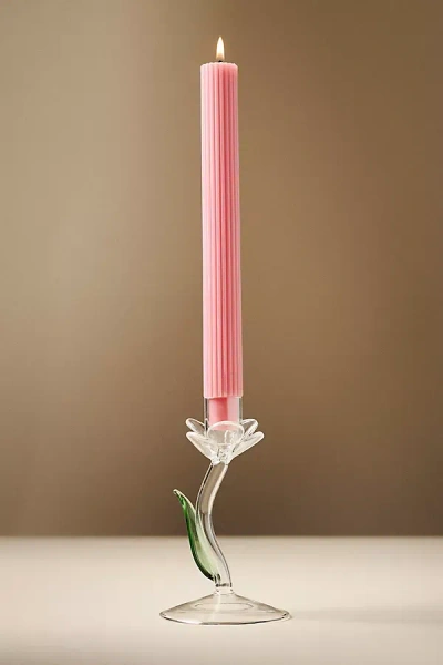 Anthropologie Ivie Glass Candle Holder In Multicolor