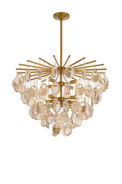 Anthropologie Jacqueline Glass Chandelier In Gold