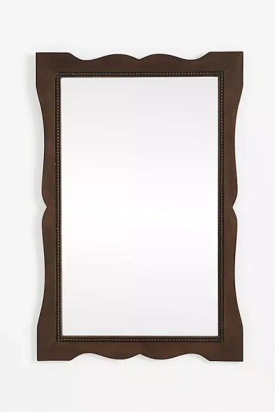 Anthropologie Jadie Mahogany Wall Mirror In Brown