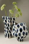 Anthropologie Jaime Young Blue Dot Ceramic Vase In Blue