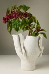 Anthropologie Jaime Young Ivory Textured Torn Porcelain Vessel In White