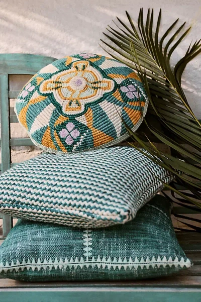 Anthropologie Jamea Woven Geometric Indoor/outdoor Pillow