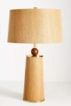 Anthropologie January Woven Grasscloth Wood Table Lamp