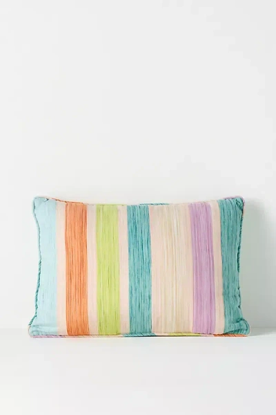 Anthropologie Jasmine Indoor/outdoor Woven Stripe Pillow In Multi