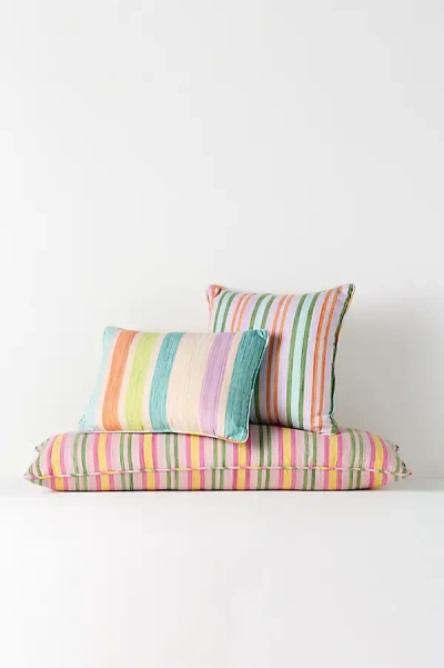 Anthropologie Jasmine Indoor/outdoor Woven Stripe Pillow In Multi