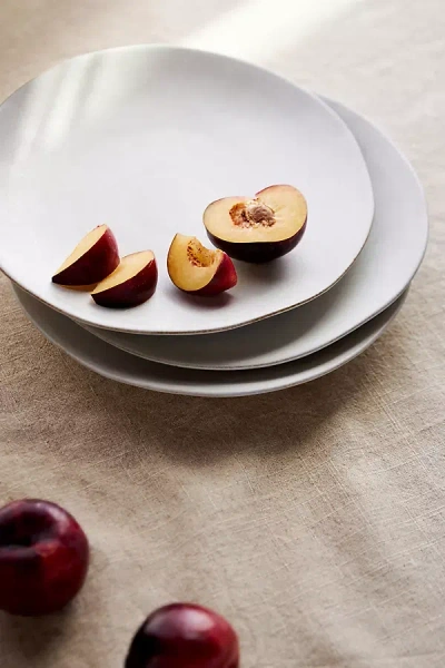 Anthropologie The Jasper Portuguese Stoneware Dinner Plates, Set Of 4 In White