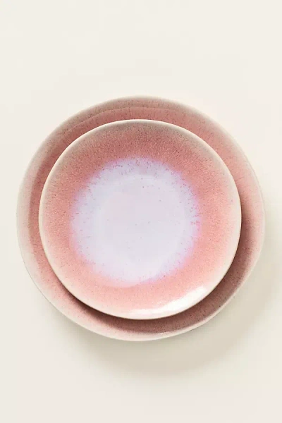 Anthropologie Jasper Portuguese Reactive Stoneware Side Plates, Set Of 4 In Pink
