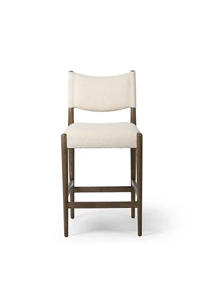 Anthropologie Jayla Performance Linen Counter Stool In White